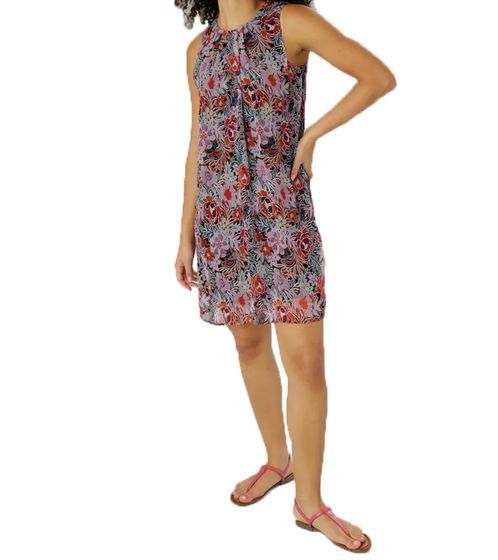 Aniston SELECTED Damen Mini-Kleid mit Allover Blumen-Print dünnes Sommer-Kleid 74671226 Schwarz/Rot/Lila