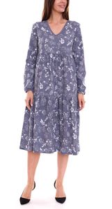 Robe femme BOYSEN'S robe florale à la mode à manches longues en pur coton 87096638 bleu Robe femme BOYSEN'S robe florale à la mode à manches longues en pur coton 87096638 bleu