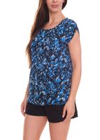 Tamaris Damen Sommer-Shirt Kurzarm-Bluse mit Allover-Muster Sommer-Oberteil 95816943 Schwarz/Blau Tamaris Damen Sommer-Shirt Kurzarm-Bluse mit Allover-Muster Sommer-Oberteil 95816943 Schwarz/Blau