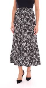 BOYSEN´S jersey skirt trendy women's maxi skirt with all-over floral print 18995961 black/white