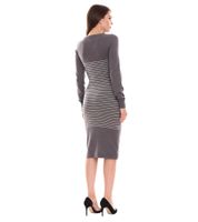 Abito maglione da donna AjC abito midi a righe abito in maglia 12705661 grigio