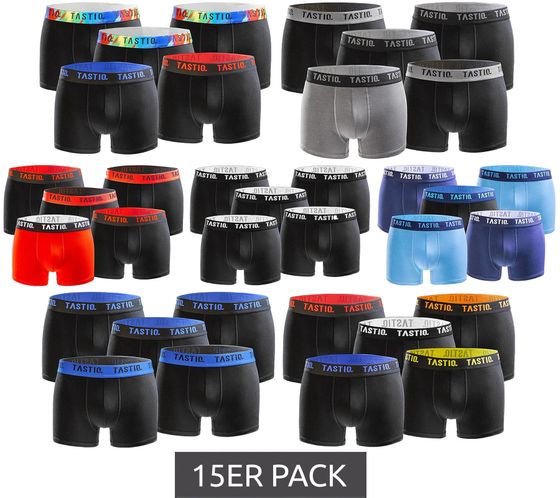 15er Pack TASTIQ Herren Boxershorts in Geschenkbox Baumwoll-Unterhose TAS/1/BCX5/UNI Bunt
