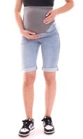 neun 9 monate Damen Sommer Umstands-Shorts bequeme Schwangerschafts-Shorts Sommer-Hose Blau/Grau oder Blau/Schwarz