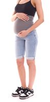 neun 9 monate Damen Sommer Umstands-Shorts bequeme Schwangerschafts-Shorts Sommer-Hose Blau/Grau oder Blau/Schwarz