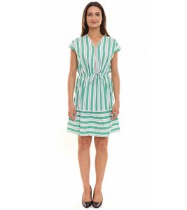 AJC miniabito a righe da donna in cotone leggero vestito estivo 60078437 bianco/verde