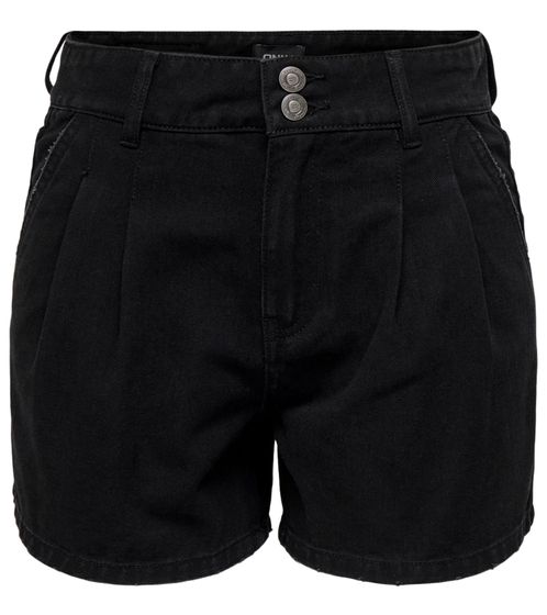 ONLY women's denim shorts short cotton jeans with belt loops 29179230 black