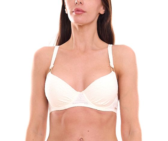 Tamaris Damen Bikini-Oberteil mit verstellbaren Trägern Bademode 81839612 Creme