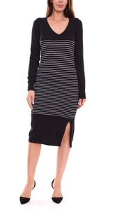 AjC ladies sweater dress striped midi dress knitted dress 52490724 black