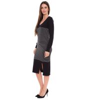 Abito maglione da donna AjC abito midi a righe abito in maglia 52490724 nero