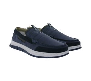 Gaastra men's slippers timeless low-top shoes with real leather part blue