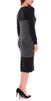AjC women's sweater dress striped midi dress knitted dress in grey, black or blue AjC women's sweater dress striped midi dress knitted dress in grey, black or blue