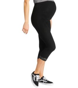 neun 9 monate Damen Umstands-Hose bequeme Schwangerschafts-Hose 7/8-Leggings 44016834 Schwarz