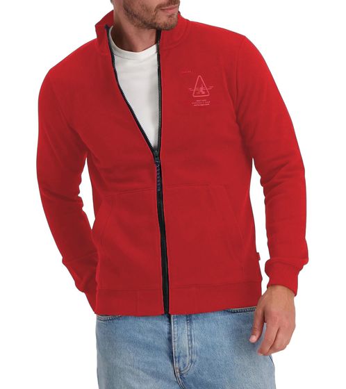 Gaastra Shipshape Herren Pullover mit durchgehenden Reißverschluss Sweat-Jacke mit Markenlogo und Känguru-Tasche 355318241 R013 Rot