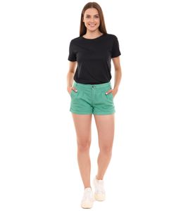 AjC hot pants donna con piega stirata, pantaloncini chino con polsini fissi, pantaloncini estivi 83031904 verde