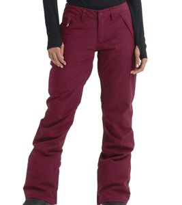 BURTON Society Women's Snow Pants with ThermacoreECO Insulation and Water Repellent 1010010660 Wine Red