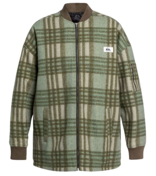 Quiksilver High Forest women's checked shirt jacket with pockets autumn jacket EQWJK03063 CRE1 green