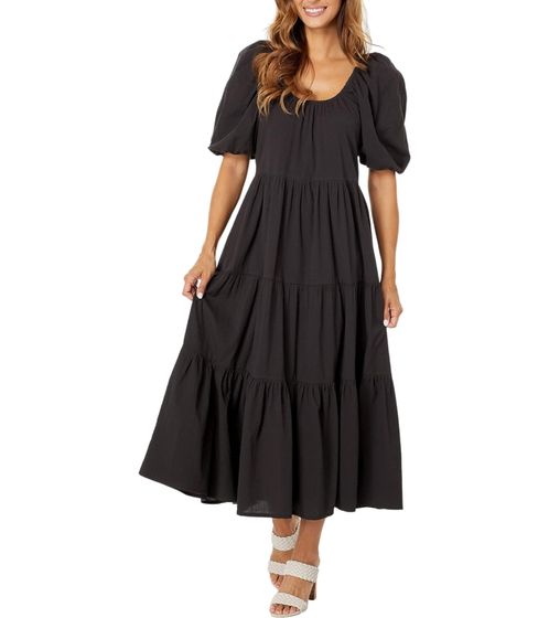 BILLABONG Endless Damen Maxi-Kleid mit Puffärmel Sommer-Kleid Z3DR26 BIF1 328 Dunkelgrau