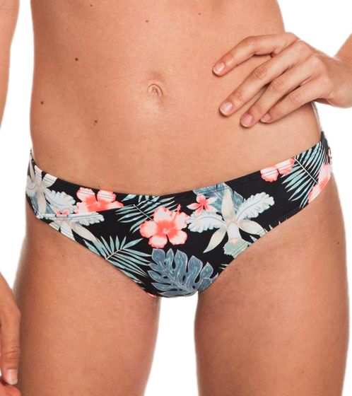 ROXY Beach Classics Damen Bikini-Unterteil Bademode im Blumen Allover-Print Bikini-Hose ERJX403683-KVJ8 Schwarz