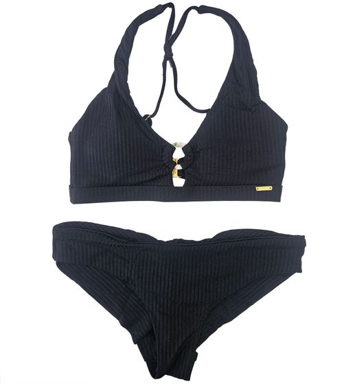 O’Neill Lisala Maoi Damen Bikini-Set mit goldenen Details Bademode herausnehmbare Pads 1A8314 9010 Schwarz