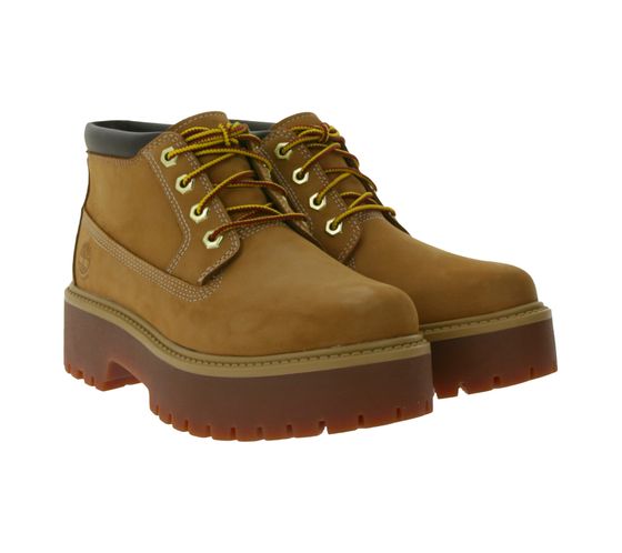 Timberland Heritage wasserdichte Damen Echtleder-Schuhe nachhaltige Chukka Boots mit OrthoLite-Fußbett TB0A5RF9231 Beige