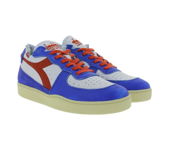 diadora Mi Basket Row Cut Terry Philly 6 men's genuine leather sneaker Made in Italy 201.177152 01 C0897 white/blue/red