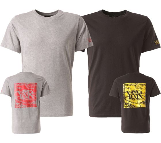 T-shirt pour homme YOUNG & RECKLESS Caspian, chemise en coton confortable avec imprimé au dos 110023 en gris ou noir