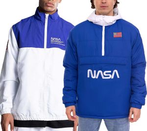 K1X | Kickz NASA Herren Jacke stylische Übergangs-Jacke oder Sport-Jacke Blau oder Weiß/Blau
