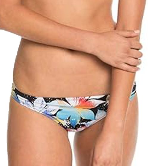 Quiksilver Swim Bottom Damen Bikini-Hose klassischer Bade-Slip mit Blumenmuster EQWX403004 KVJ6 Schwarz/Bunt 
