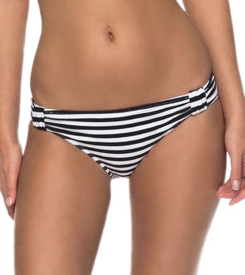 ROXY Essentials 70s Damen Bikini-Unterteil Bademode gestreifte Bikini-Hose ERJX403563 WBB3 Schwarz/Weiß