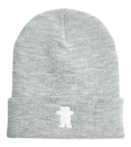 Grizzly OG Bear simple winter hat, cozy turn-up beanie with embroidered bear logo GMD2001A03 1501KC gray