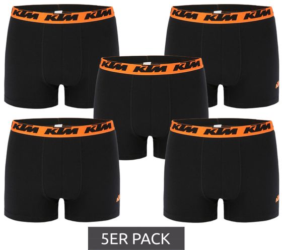 Pack of 5 KTM men's boxer shorts, cotton boxer shorts, underwear with logo print KTM/MAR1BCX5AS Black