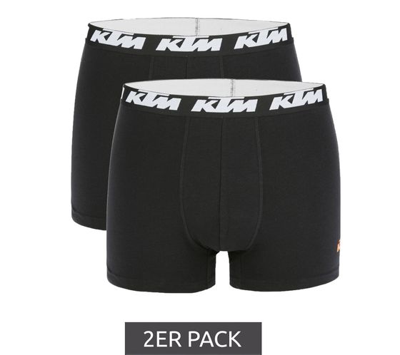 Pack of 2 KTM men's boxer shorts comfortable underwear with logo print KTM1BCX2ASS1BK/BS Black