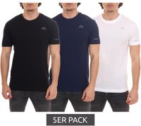 5er Pack Kappa Herren Baumwoll-Shirt Sparpack Rundhals-Shirt mit kleinem Logo-Patch Kurzarm-Shirt 711169 Weiß, Blau oder Schwarz 5er Pack Kappa Herren Baumwoll-Shirt Sparpack Rundhals-Shirt mit kleinem Logo-Patch Kurzarm-Shirt 711169 Weiß, Blau oder Schwarz