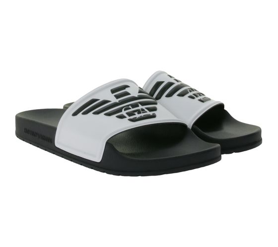 Emporio Armani Sliders Men's Mules Bathing Shoes Summer Bathing Slippers XN747 XVPS06 D287 Black/White