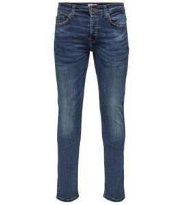 ONLY & SONS Weft men's slim-fit jeans, sustainable mid-waist denim trousers 22005076 blue
