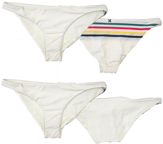 Hurley Quick Dry Pendleton Glacier Damen Bikini-Unterteil wende Bademode gestreift Bikini-Panty AJ9508 133 Beige