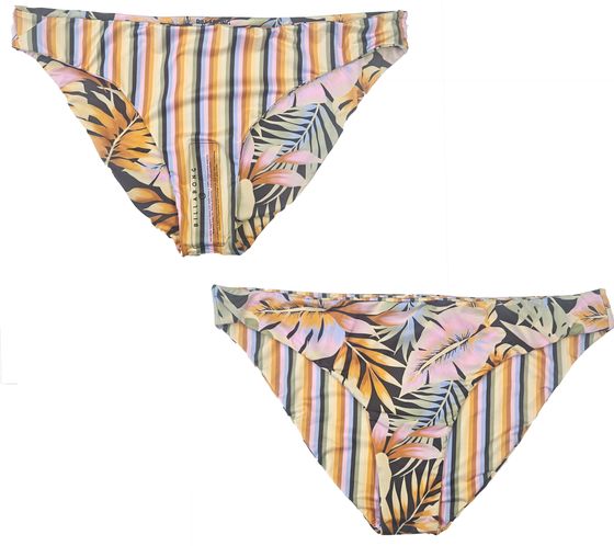 BILLABONG Postcard From Parad women's bikini bottoms, reversible swimwear, striped and all-over floral print bikini panty C3SB21BIP2-1220 Multi-colored