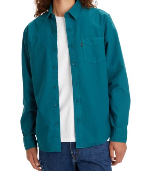LEVI´S Sunset leisure shirt Stylish men's long-sleeved shirt with breast pocket 98676741 petrol blue