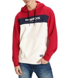 KangaROOS Herren Kapuzen-Pullover stylischer Hoodie mit Kapuze 10045117 Rot/Weiß/Blau