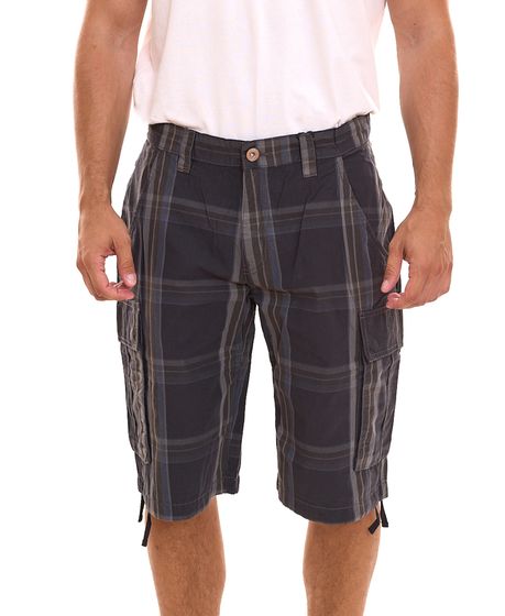 AjC men's cargo pants, checked summer shorts, short pants 69368115 black/gray