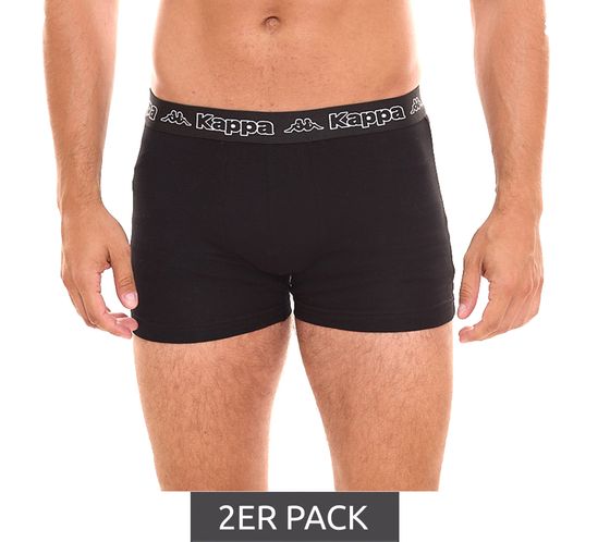 Lot de 2 boxers Kappa pour hommes, caleçons élégants 351K1JW AEB noir/blanc