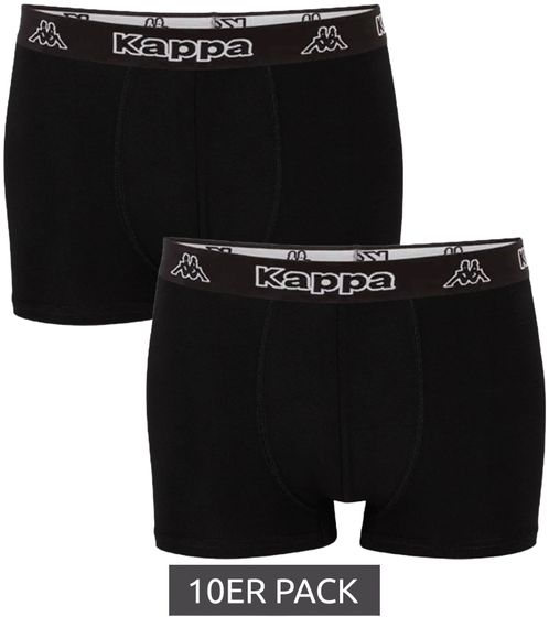 10er Pack Kappa Herren Boxershorts stylische Unterhosen Sparpack 351K1JW AEB Schwarz/Weiß