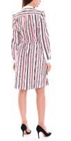 DELMAO women's cotton dress, mini dress, striped long-sleeved dress, blouse dress, white/blue or white/blue/red DELMAO women's cotton dress, mini dress, striped long-sleeved dress, blouse dress, white/blue or white/blue/red