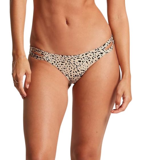 VOLCOM Animal Women's Bikini Bottom Swimwear Bikini Panty O2212104 MLT Brown