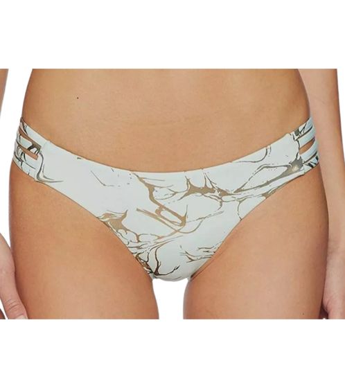 Hurley Quick Dry Max Women's Bikini Bottoms with Marble Allover Print Swimwear with Side Cut Outs AA4624 357 Mint Green