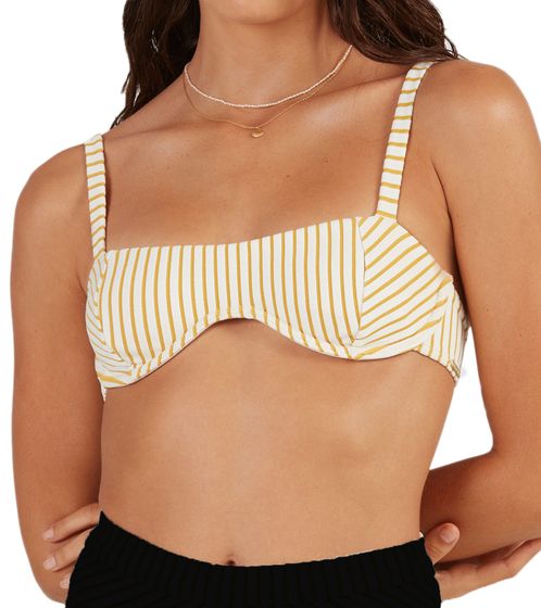 BILLABONG My Horizon Olivia women's underwire bikini striped swim top with adjustable straps swimwear C3ST60BIP2-4194 white/yellow