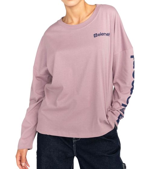 ELEMENT Joint 2.0 women's round neck sweater in cropped style sweater with brand prints F3CRA9 ELF2 5013 old pink