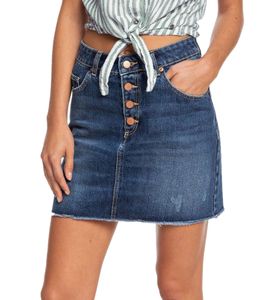 ROXY Surfing Girl Power Jeans-Rock mit hohem Bund Sommer-Rock ERJDK03015 BYK0 Blau