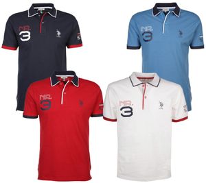 U.S. POLO ASSN. Kurzarm Polo-Hemd bequemes Polo-Shirt für Herren mit Frontprint Blau, Weiß oder Rot