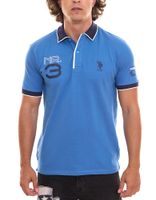 U.S. POLO ASSN. Short-sleeved polo shirt comfortable polo shirt for men with front print cotton shirt blue, white or red